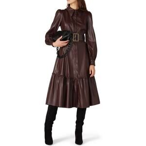Nicholas Faux Leather Larissa Dress  US 12